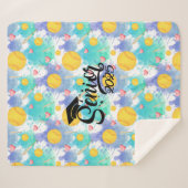 Softball Senior Abschluss Geschenk Aquarelltöne Sherpadecke (Vorderseite (Horizontal))