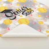 Softball Senior Abschluss Geschenk Aquarelltöne Sherpadecke (3/4)