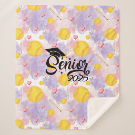 Softball Senior Abschluss gift rosa Herz Sherpadecke