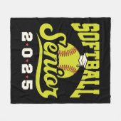 Softball Senior Class 2025 Fleecedecke (Vorderseite (Horizontal))