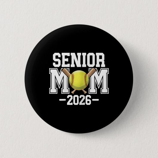 Softball Senior-Mutter, Abiturientin 2026, Senior Button (Vorderseite)