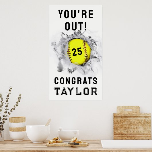 Softball Senior Night Abschluss Poster (Küche)