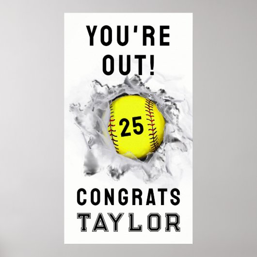 Softball Senior Night Abschluss Poster (Vorne)