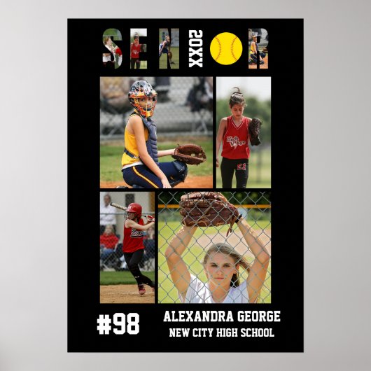 Softball Senior Night Graduation Player Poster (Vorne)