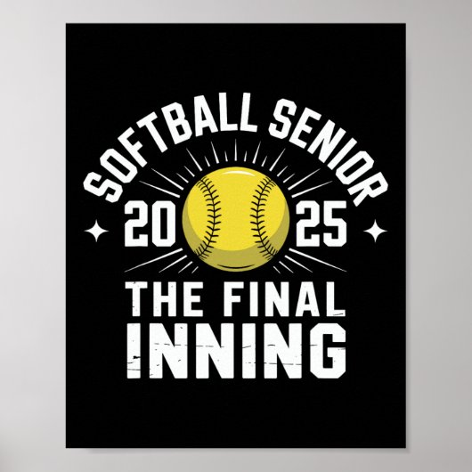 Softball Senior Night Senior Cl Of 2025 Graduation Poster (Vorne)