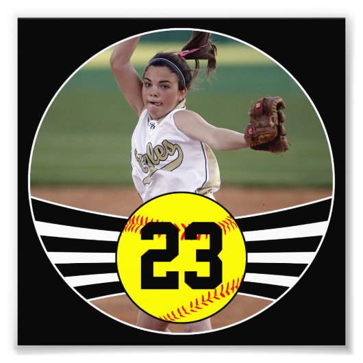 Softball Senior Pictures Custom Square Foto Print (Vorne)