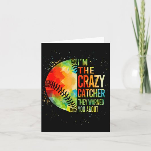 Softball-shirt Crazy Catcher Funny Youth Teen Girl Karte (Vorderseite)