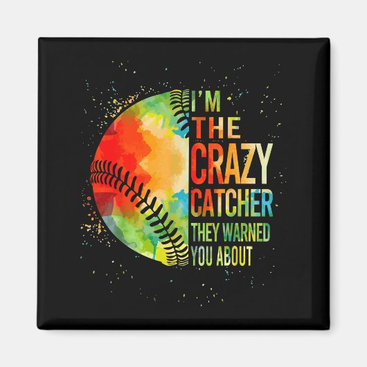 Softball-shirt Crazy Catcher Funny Youth Teen Girl Magnet (Vorne)