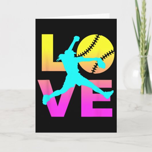 Softball Shirts For Girls Love Karte (Vorderseite)