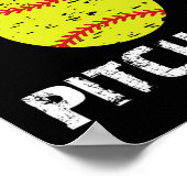 Softball Shirts For Girls Pitcher, I'd Rather Be P Poster (Ecke)
