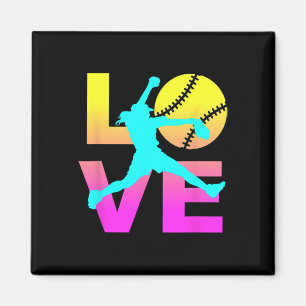 Softball-Shirts für Mädchen Liebe Magnet