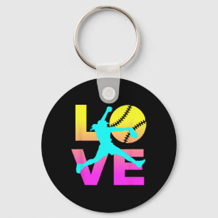Softball-Shirts für Mädchen Liebe  Schlüsselanhänger