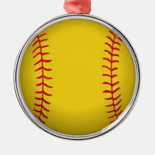 Softball Silbernes Ornament (Vorne)