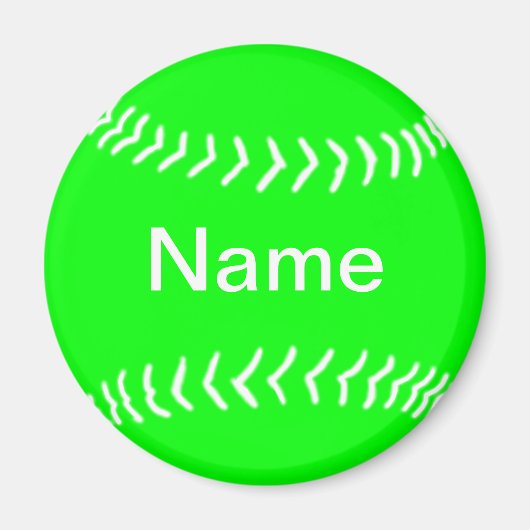 Softball Silhouette Magnet Green (Vorne)