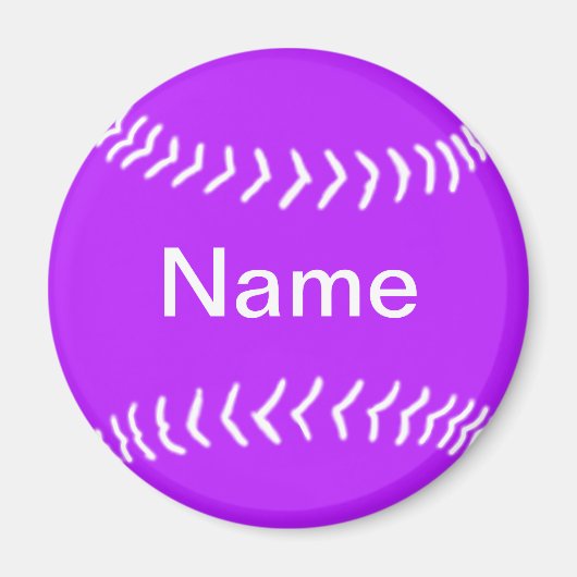 Softball Silhouette Magnet Lila (Vorne)