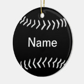 Softball-Silhouette-Verzierungs-Schwarzes Keramik Ornament (Links)