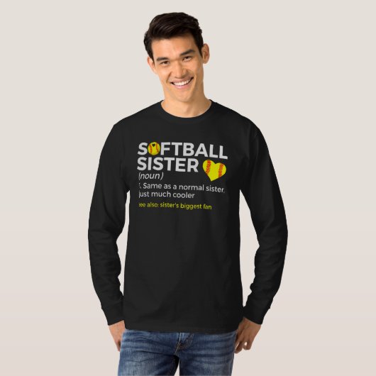 Softball Sister Definition Sister's Biggest Fan T-Shirt (Vorne ganz)