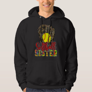 Softball Sister Muttertag Softball Mama Life Leo Hoodie