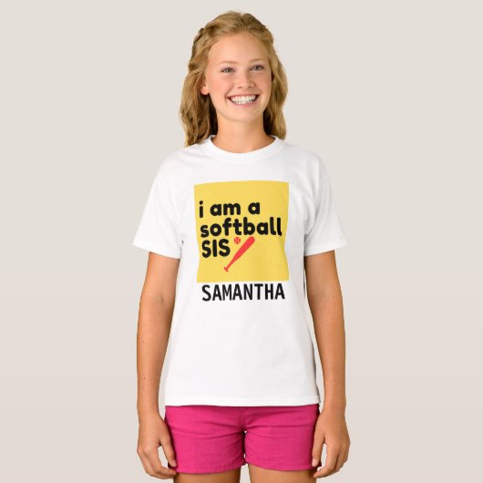 Softball Sister T - Shirt personalisieren Custom U (Vorne ganz)
