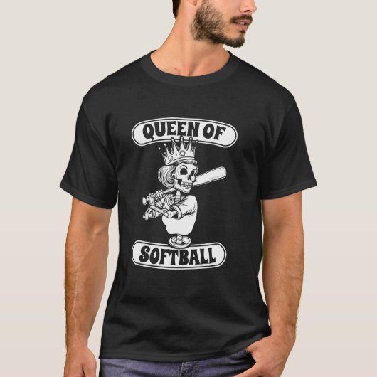 Softball Skeleton Catcher - Pitcher Batter Queen O T-Shirt (Vorderseite)