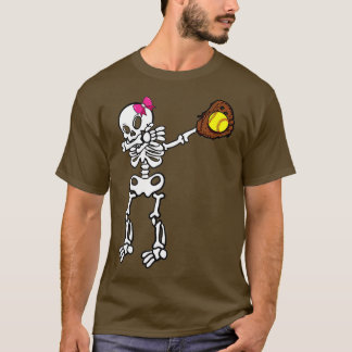 Softball Skeleton Dabbing Player Halloween-Kostüm T-Shirt