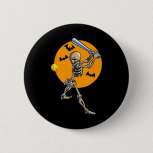 Softball Skelett Halloween Frauen Mädchen Softball Button