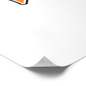 Softball-Skripttext-Logo orange Poster (Ecke)