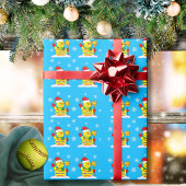 Softball Snowman Softball Wrapping Paper mit NAME Geschenkpapier