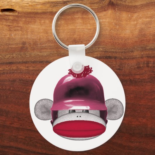 Softball Sock Monkey Schlüsselanhänger (Vorderseite)