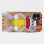Softball-Socken-Affe iPhone oder Case-Mate iPhone Hülle (Rückseite (Horizontal))