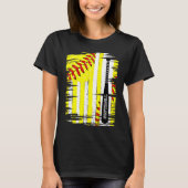 Softball Softball Player US Flag Themed Sport Coac T-Shirt (Vorderseite)