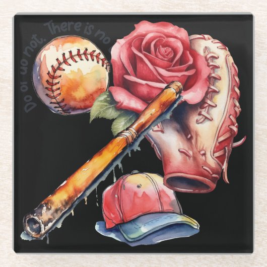 Softball Sommer Glasuntersetzer (Vorderseite)