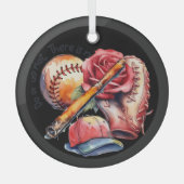Softball Sommer Ornament Aus Glas (Vorderseite)