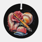 Softball Sommer Ornament Aus Glas (Rückseite)