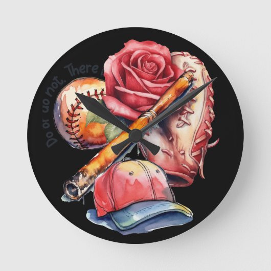 Softball Sommer Runde Wanduhr (Vorderseite)