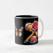 Softball-Sommer Zweifarbige Tasse (VorderseiteRechts)