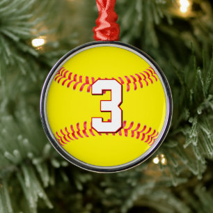 Softball-Spieler-kundenspezifisches Ornament Aus Metall