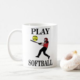 Softball-Spielerin spielt Softball Kaffeetasse