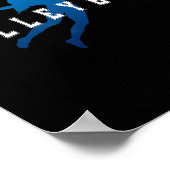 Softball-Spielerin Team Blau Varsity Text Poster (Ecke)