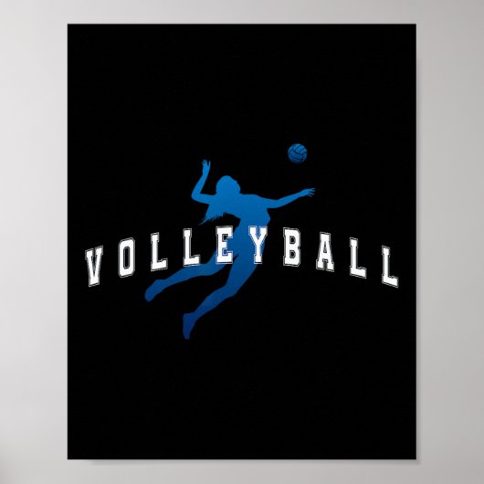 Softball-Spielerin Team Blau Varsity Text Poster (Vorne)