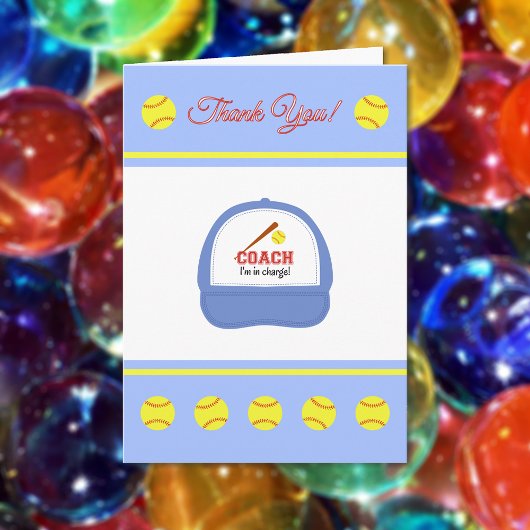 Softball Sport Coach Dankeschön Karte