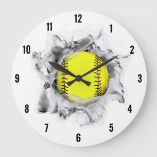 Softball-Sport-Fan-Rundclock Große Wanduhr