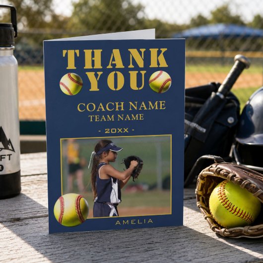 Softball-Sport-Foto-Trainer Dankeskarte