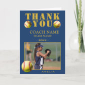 Softball-Sport-Foto-Trainer Dankeskarte (Vorderseite)