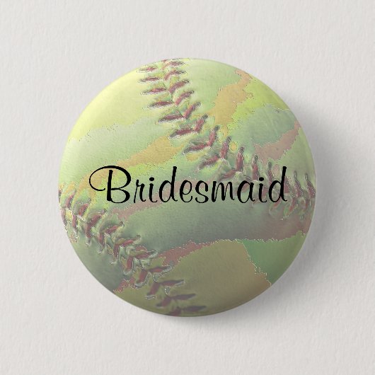 Softball Sporthochzeit Thema Hochzeit Button (Vorderseite)
