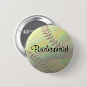 Softball Sporthochzeit Thema Hochzeit Button (Vorne & Hinten)