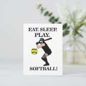 Softball Sports Player Postkarte (Stehend Vorderseite)
