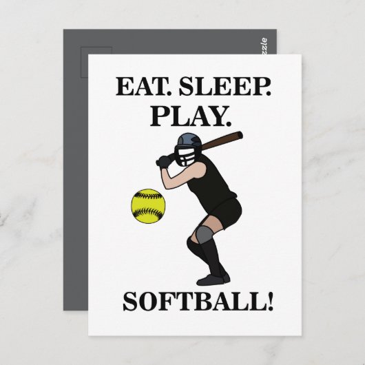 Softball Sports Player Postkarte (Vorne/Hinten)