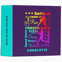 Softball Sports Terms Rainbow Cool Typografie