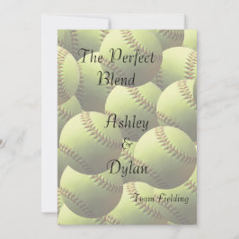 Softball Sports Theme Blended Family Wedding Einladung